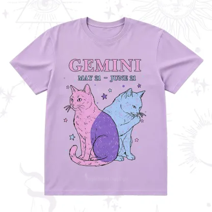 Purplehecate Gemini Zodiac Cats T-Shirt