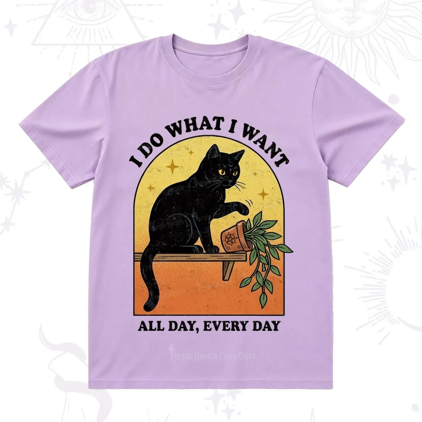 Purplehecate I Do What I Want Funny Black Cat T-Shirt