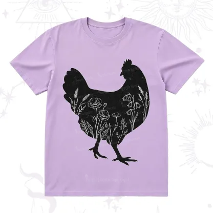 Purplehecate Floral Chicken T-Shirt