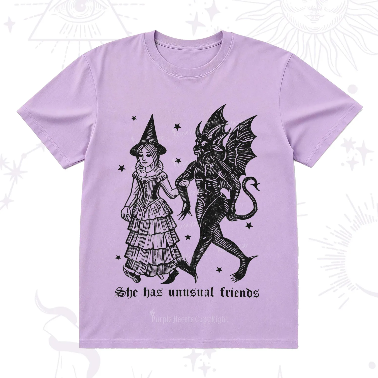 Purplehecate She Has Unusual Friends T-Shirt