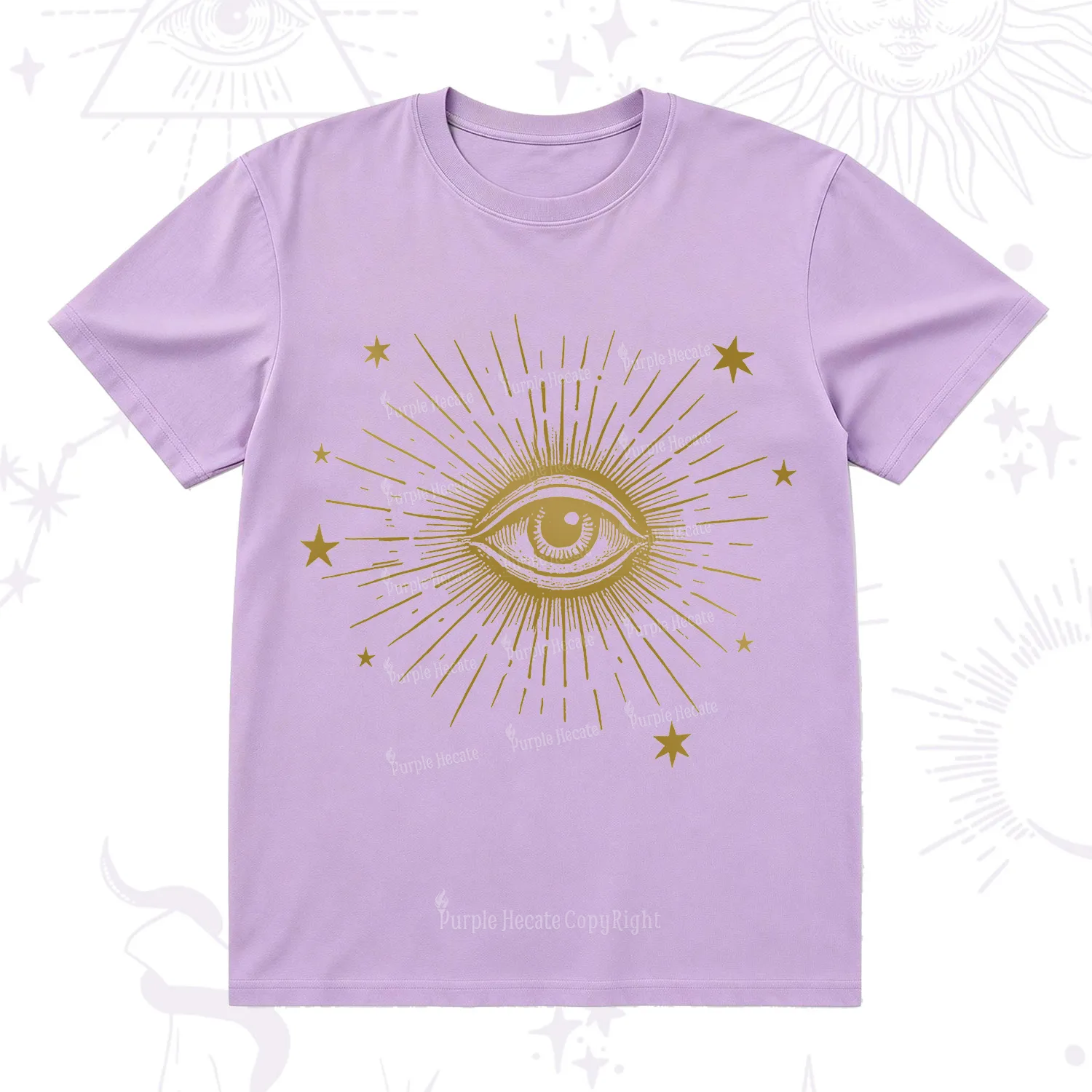 Purplehecate Celestial Eye with Stars T-Shirt
