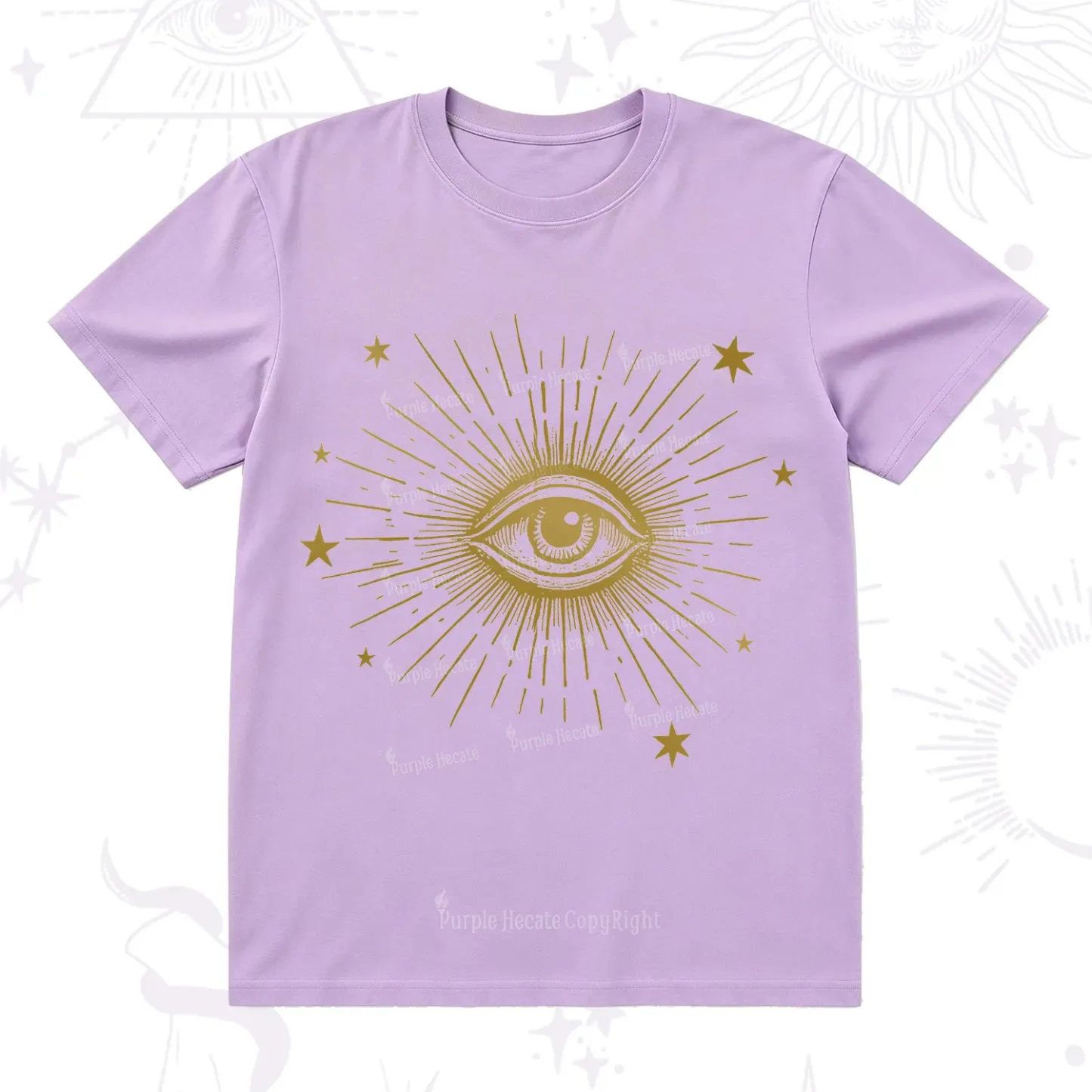 Purplehecate Celestial Eye with Stars T-Shirt