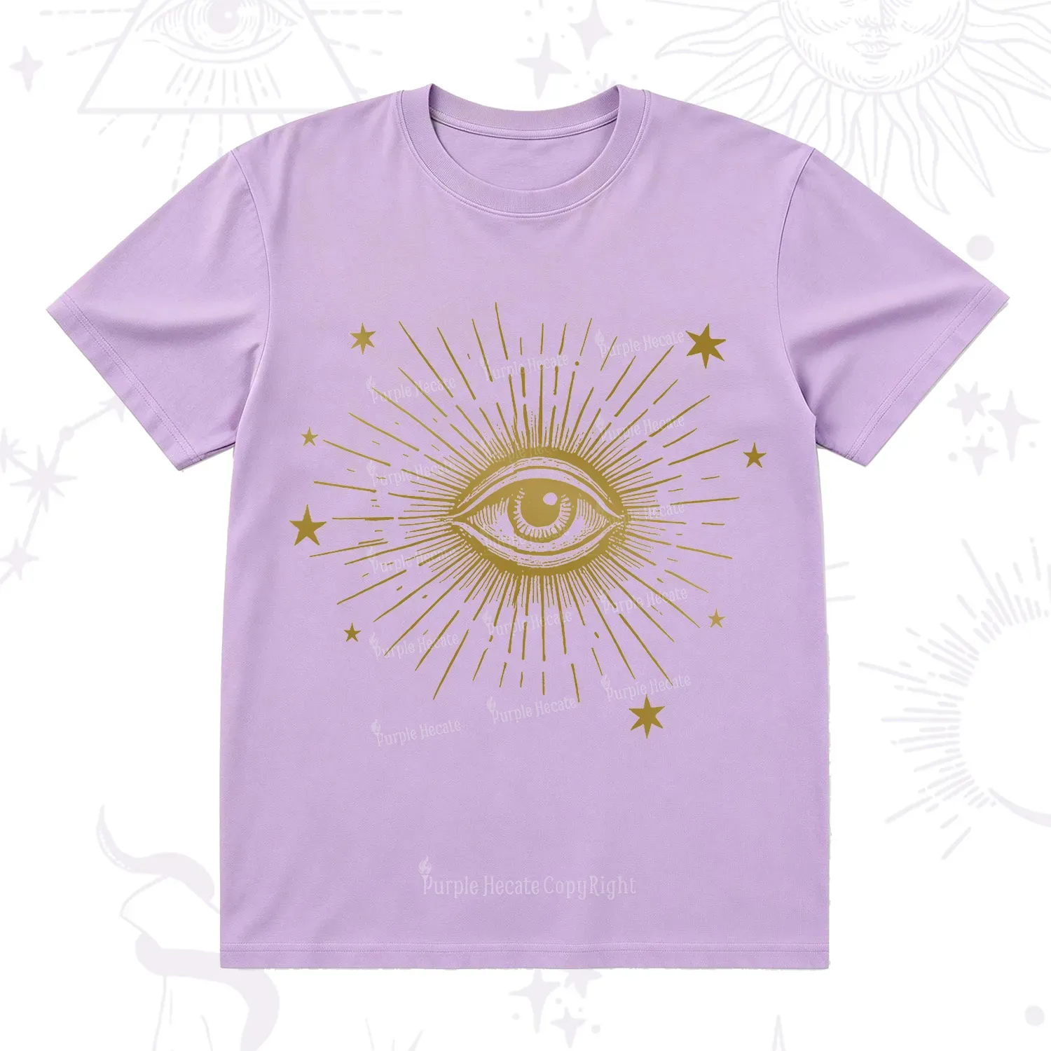 Purplehecate Celestial Eye with Stars T-Shirt