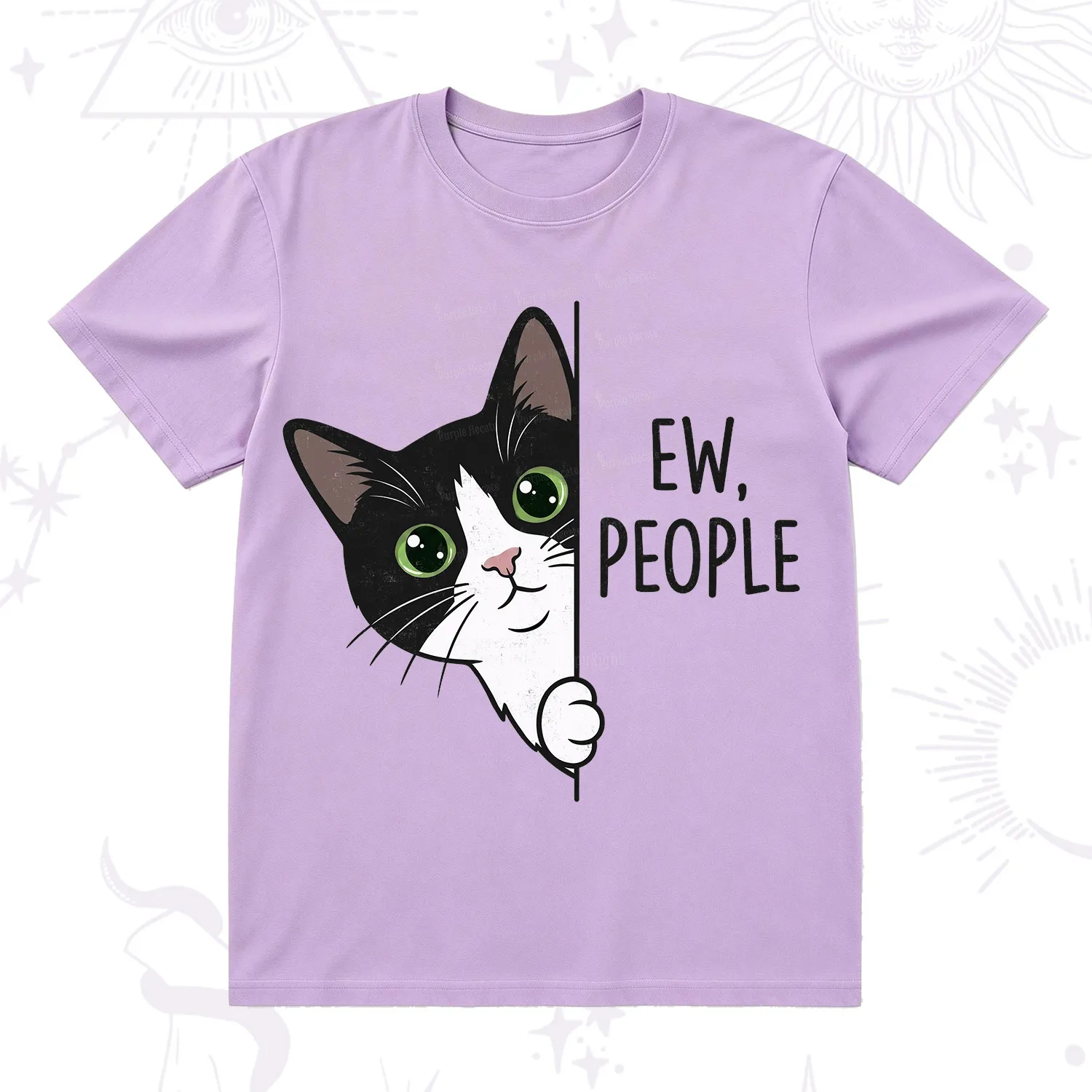 Purplehecate Funny Cat Ew People T-Shirt