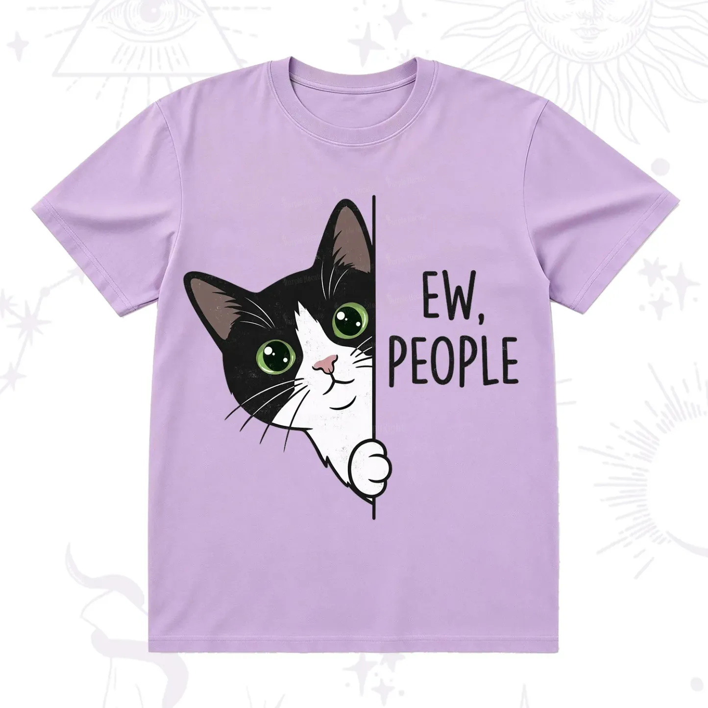 Purplehecate Funny Cat Ew People T-Shirt