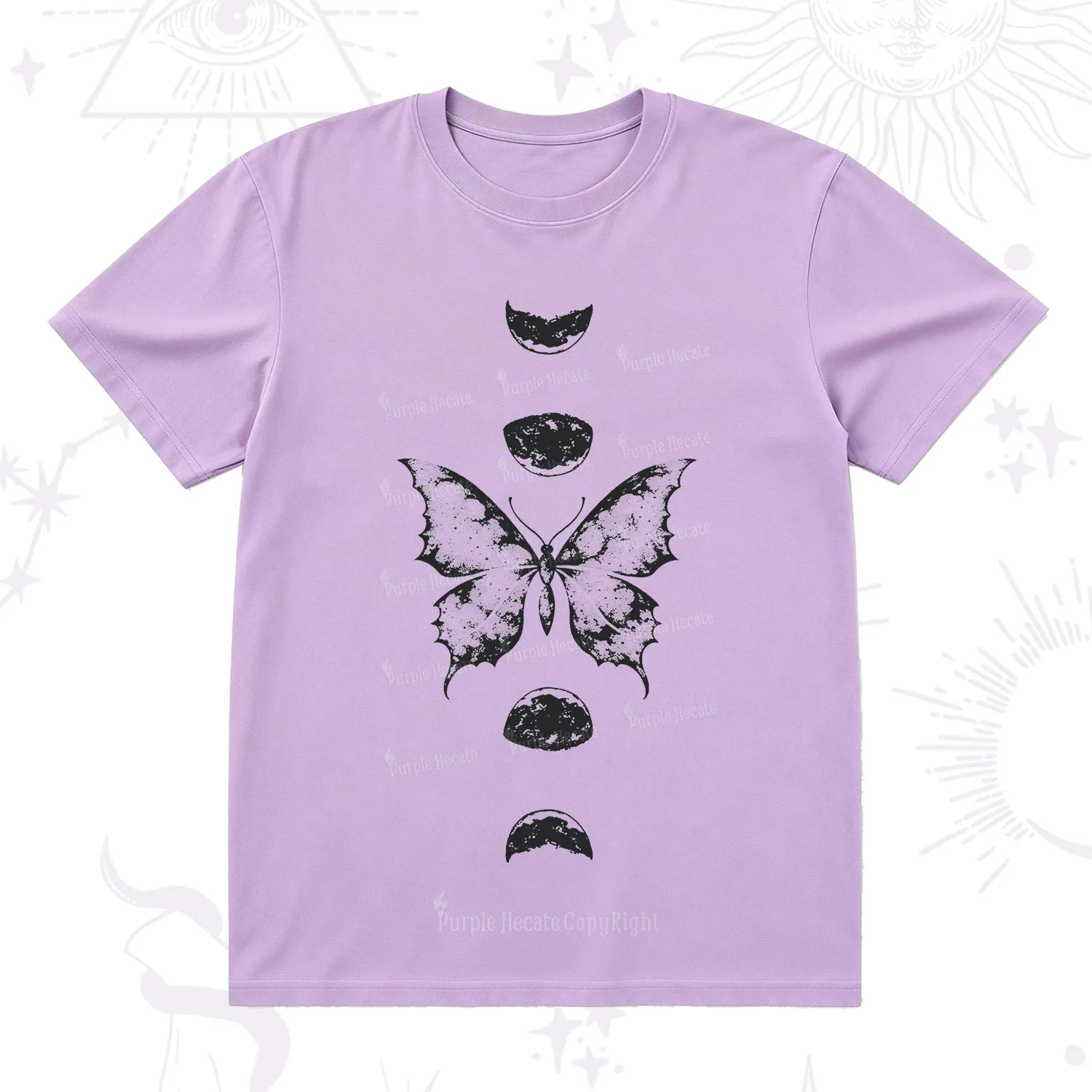 Purplehecate Lunar Butterfly Phases T-Shirt