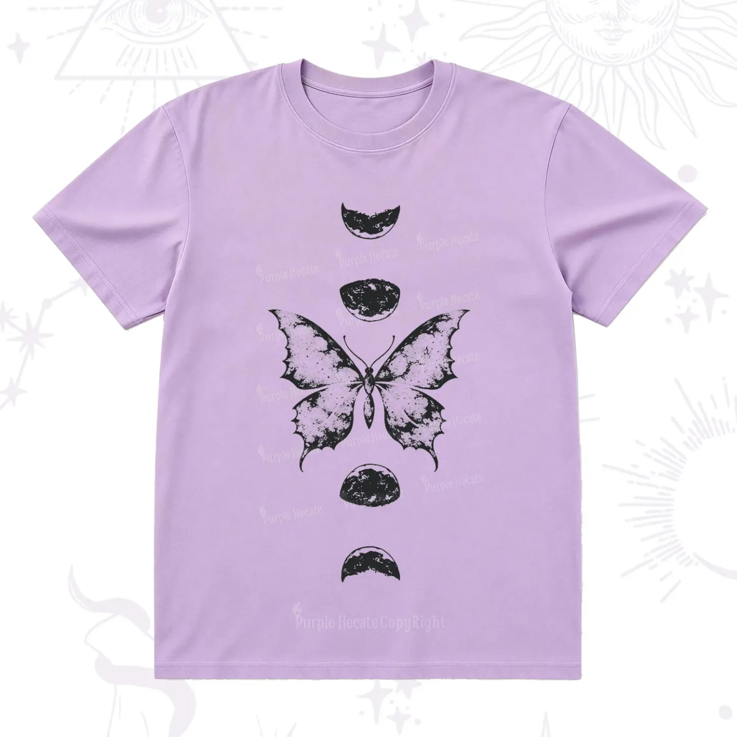 Purplehecate Lunar Butterfly Phases T-Shirt