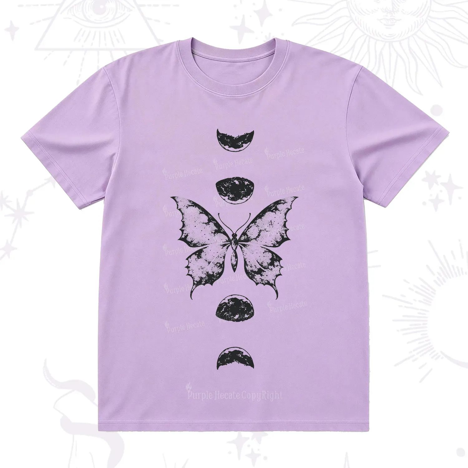 Purplehecate Lunar Butterfly Phases T-Shirt