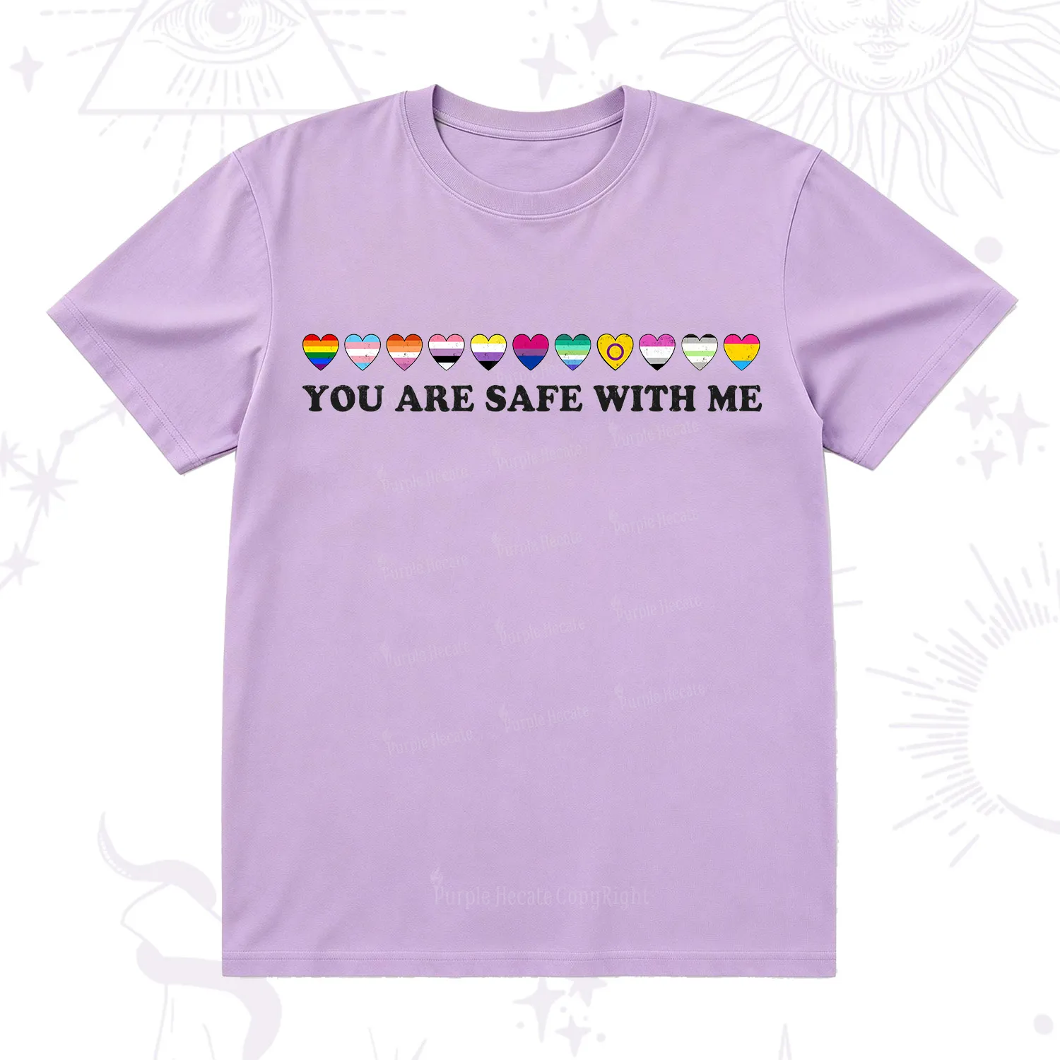 Purplehecate You Are Safe With Me Pride T-Shirt