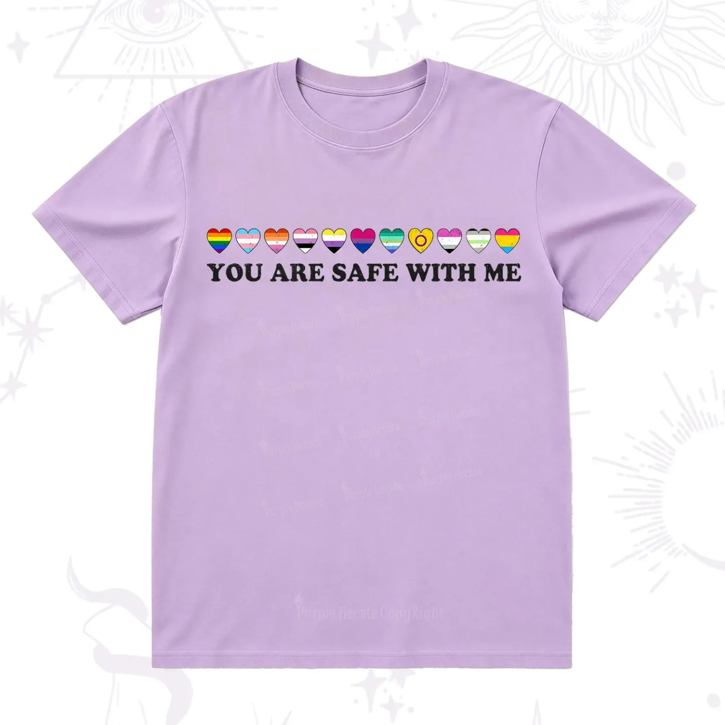 Purplehecate You Are Safe With Me Pride T-Shirt