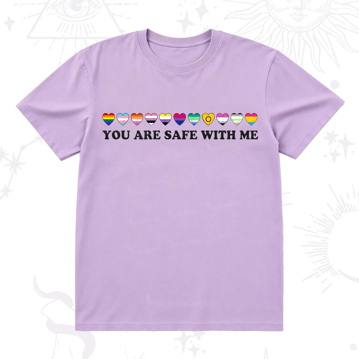 Purplehecate You Are Safe With Me Pride T-Shirt