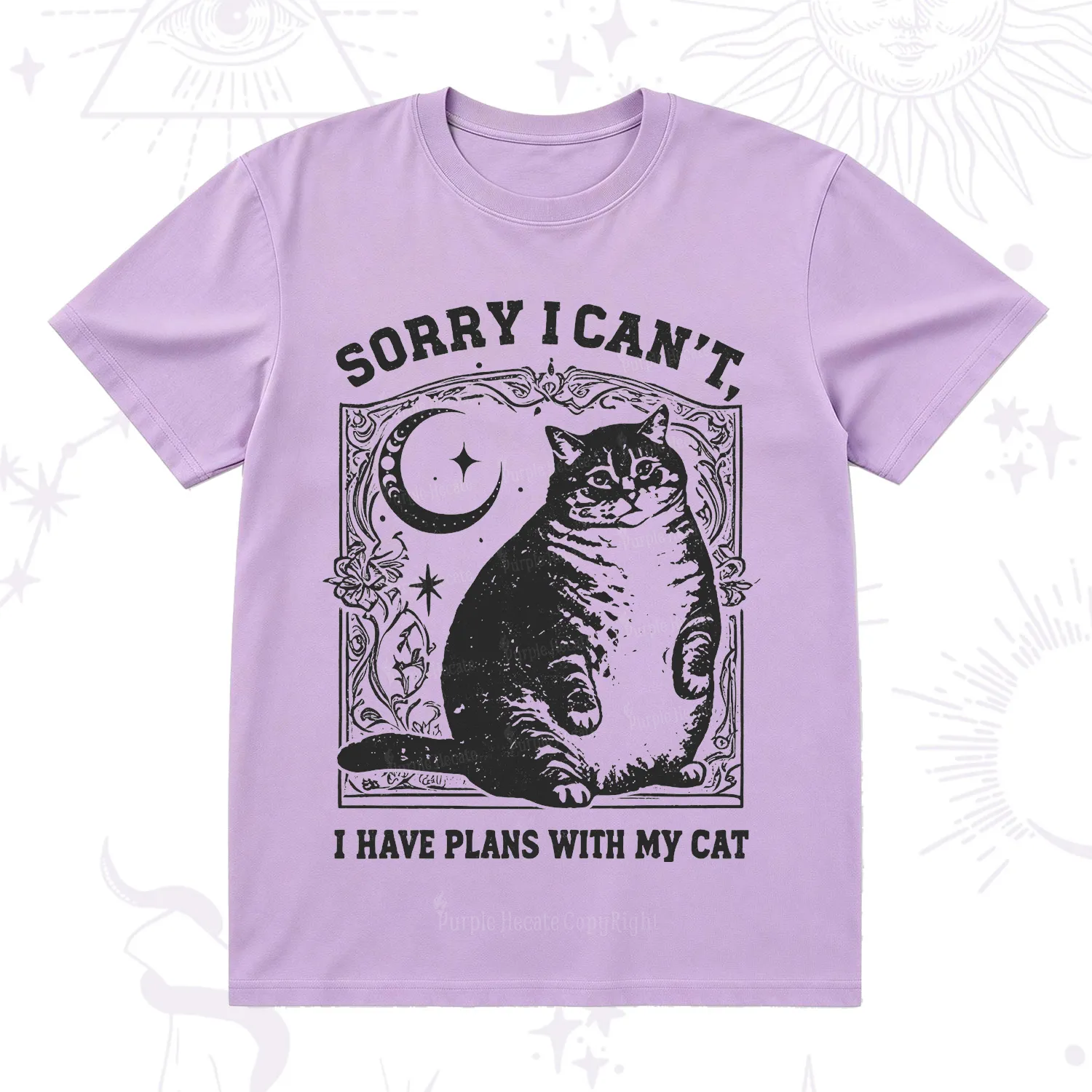 Purplehecate Sorry I Can't I Have Plans With My Cat T-Shirt