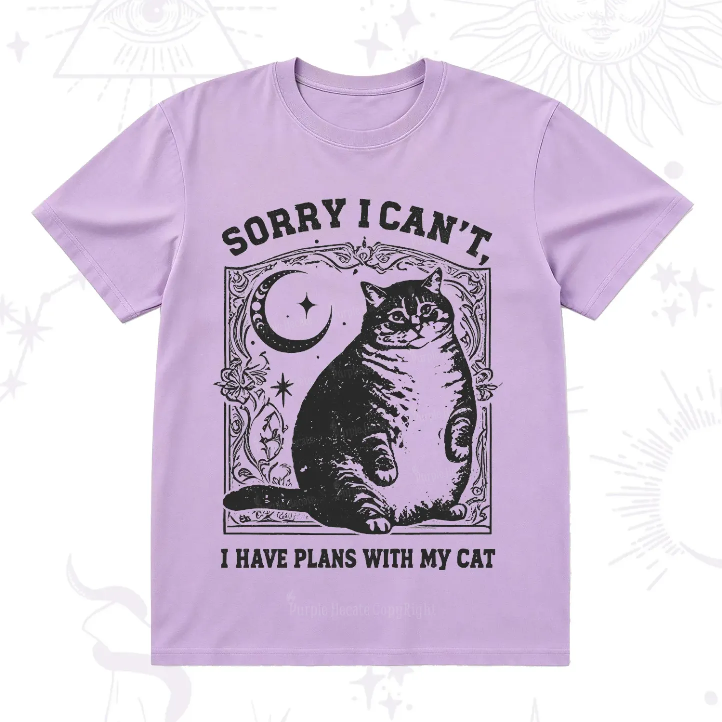 Purplehecate Sorry I Can't I Have Plans With My Cat T-Shirt