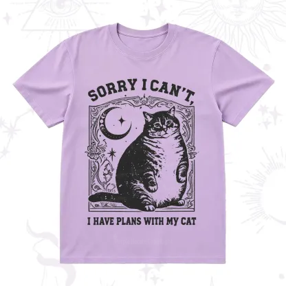 Purplehecate Sorry I Can't I Have Plans With My Cat T-Shirt