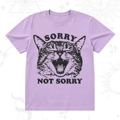 Purplehecate Sorry Not Sorry Funny Cat T-Shirt