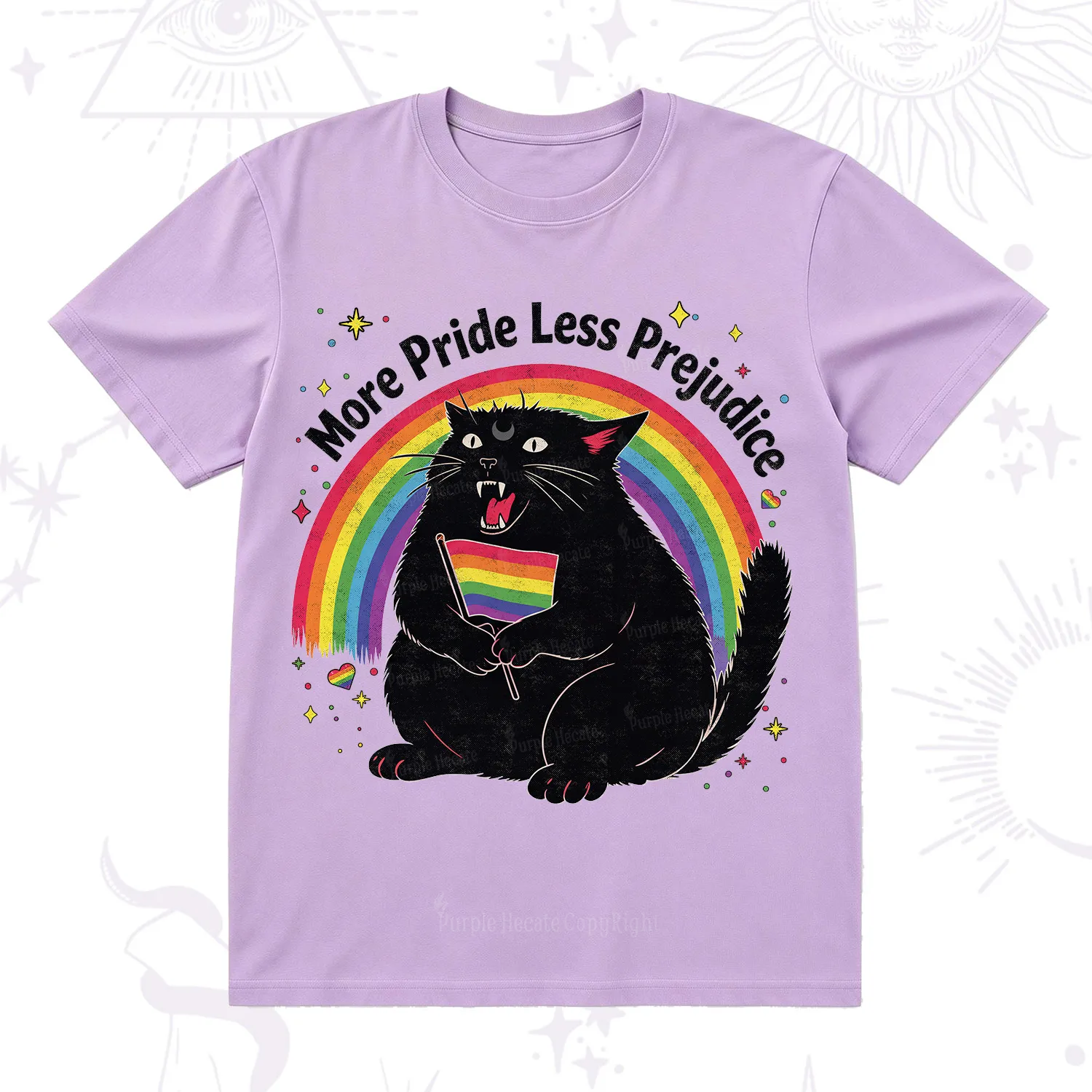 Purplehecate More Pride Less Prejudice Cat T-Shirt