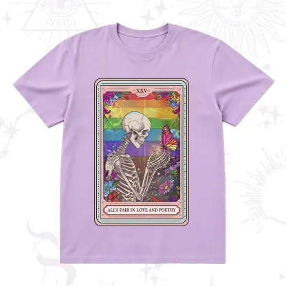Purplehecate The All's Fair in Love and Poetry Skeleton Tarot T-Shirt
