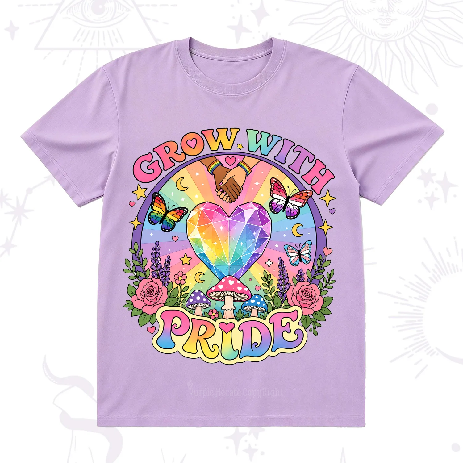 Purplehecate Grow With Pride Rainbow Heart T-Shirt