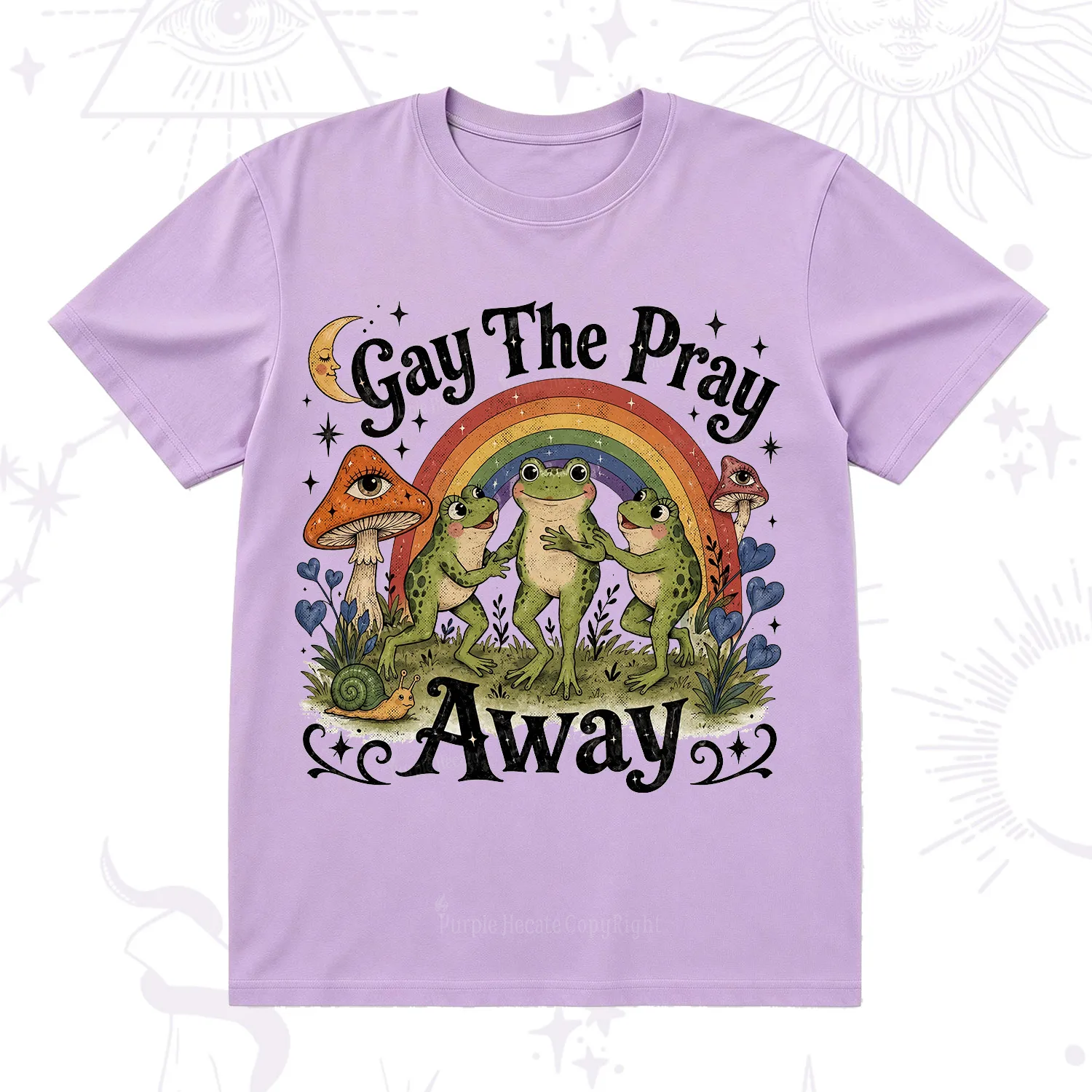 Purplehecate Gay The Pray Away Frog Pride T-Shirt