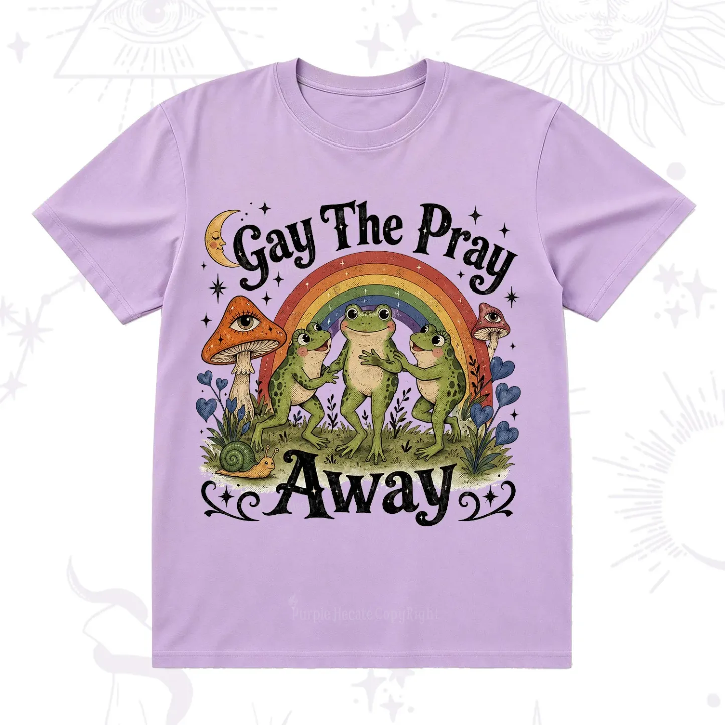 Purplehecate Gay The Pray Away Frog Pride T-Shirt