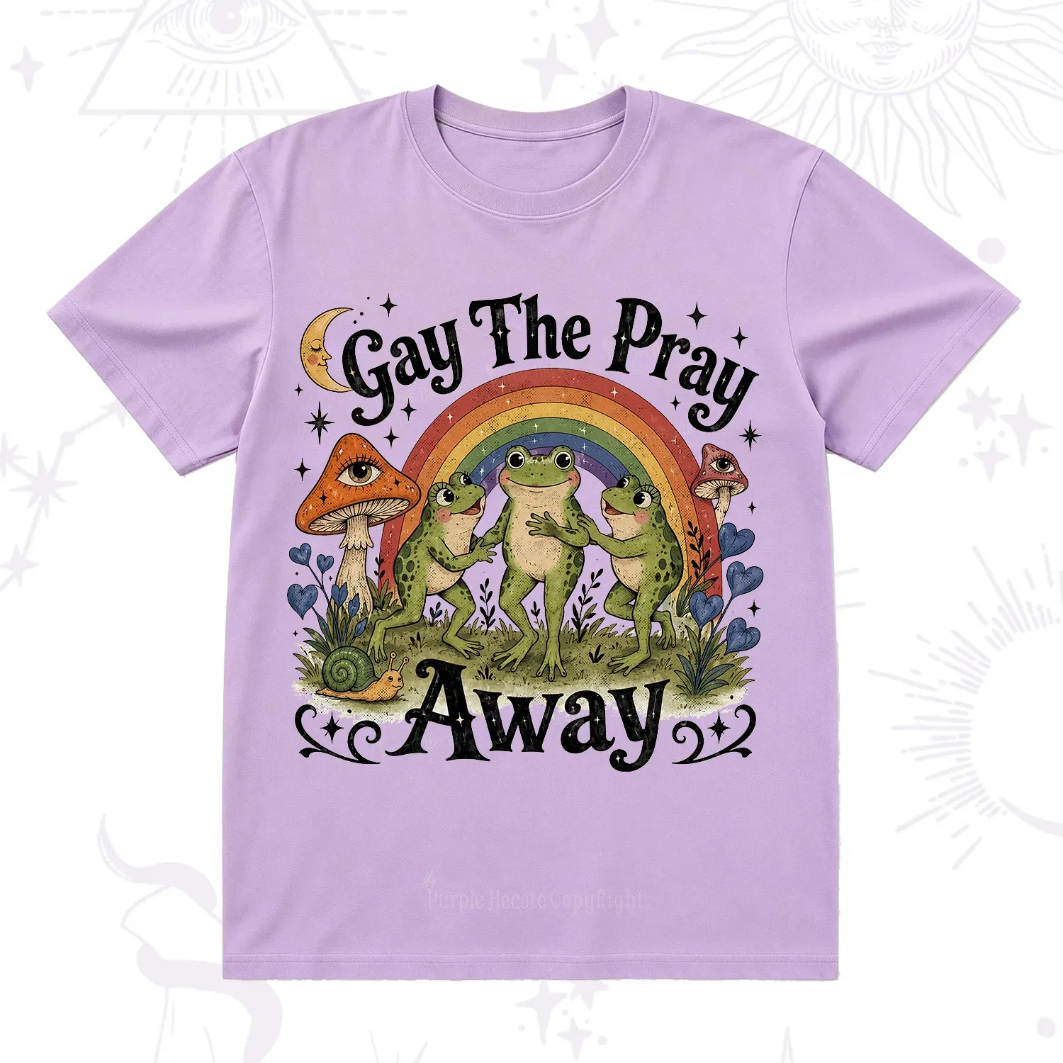 Purplehecate Gay The Pray Away Frog Pride T-Shirt