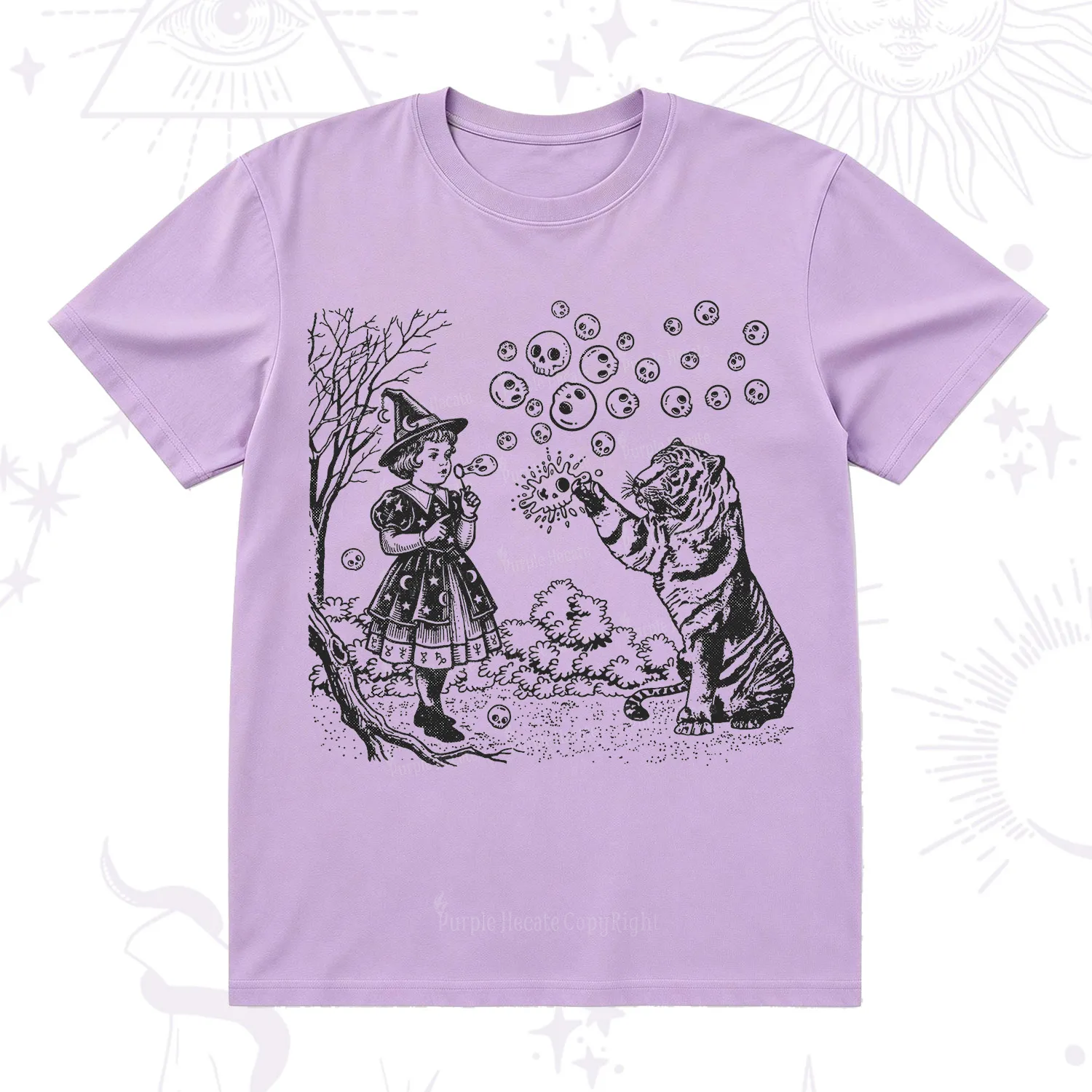 Purplehecate Girl and Tiger T-Shirt