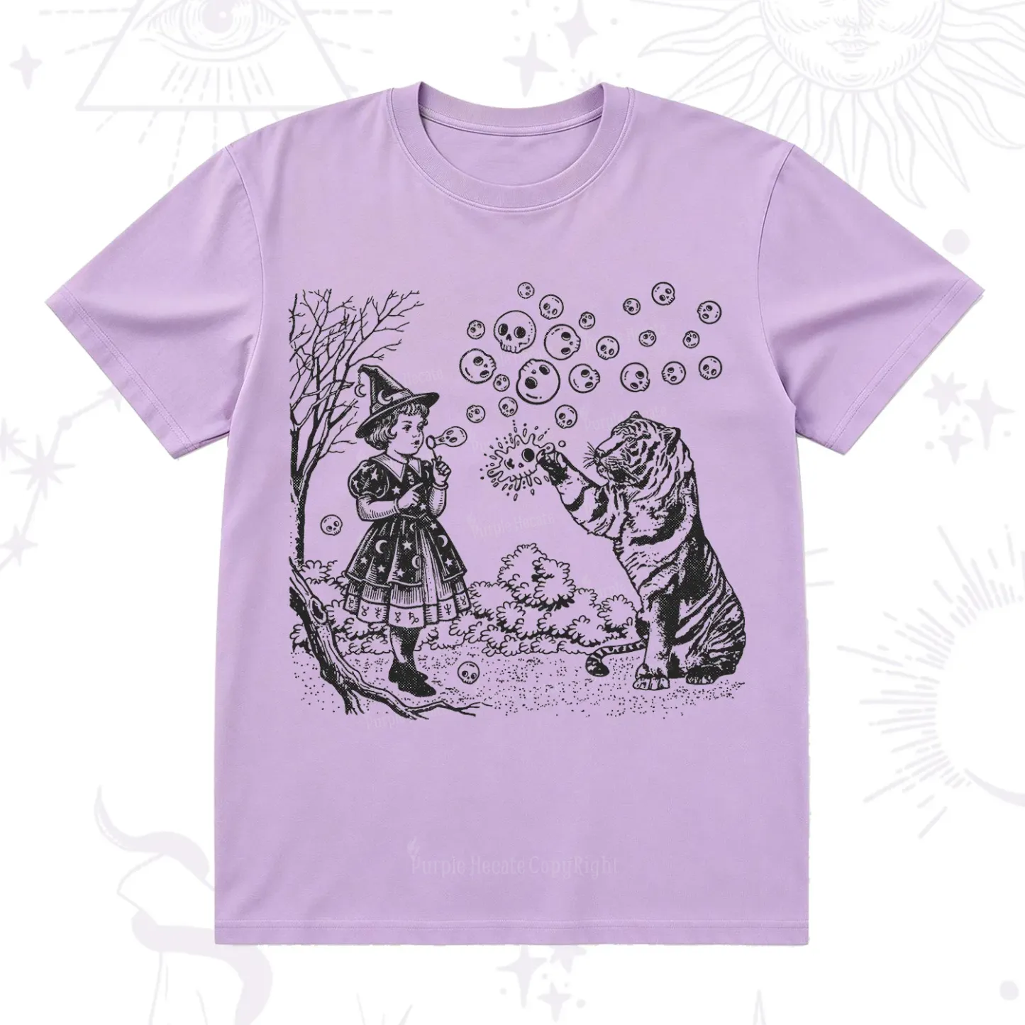 Purplehecate Girl and Tiger T-Shirt