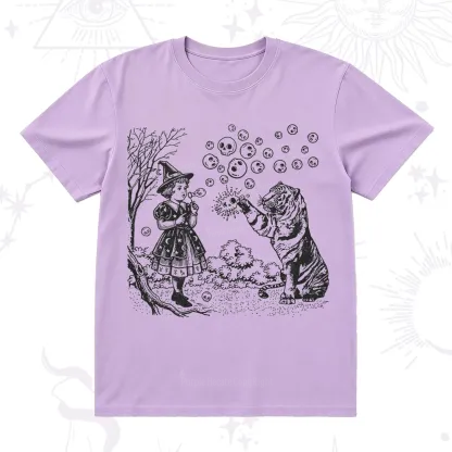 Purplehecate Girl and Tiger T-Shirt