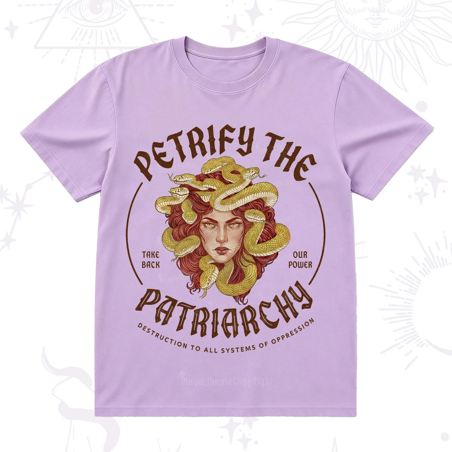 Purplehecate Petrify Patriarchy Medusa T-Shirt
