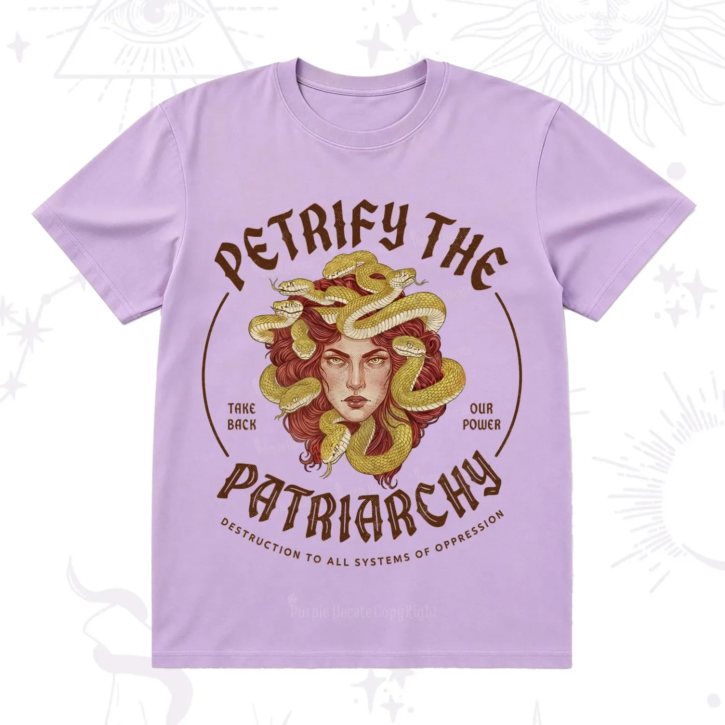 Purplehecate Petrify Patriarchy Medusa T-Shirt