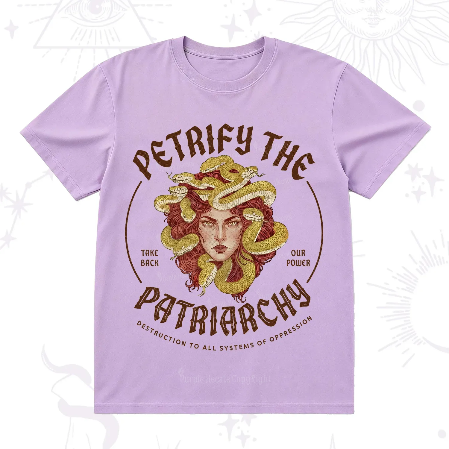 Purplehecate Petrify Patriarchy Medusa T-Shirt