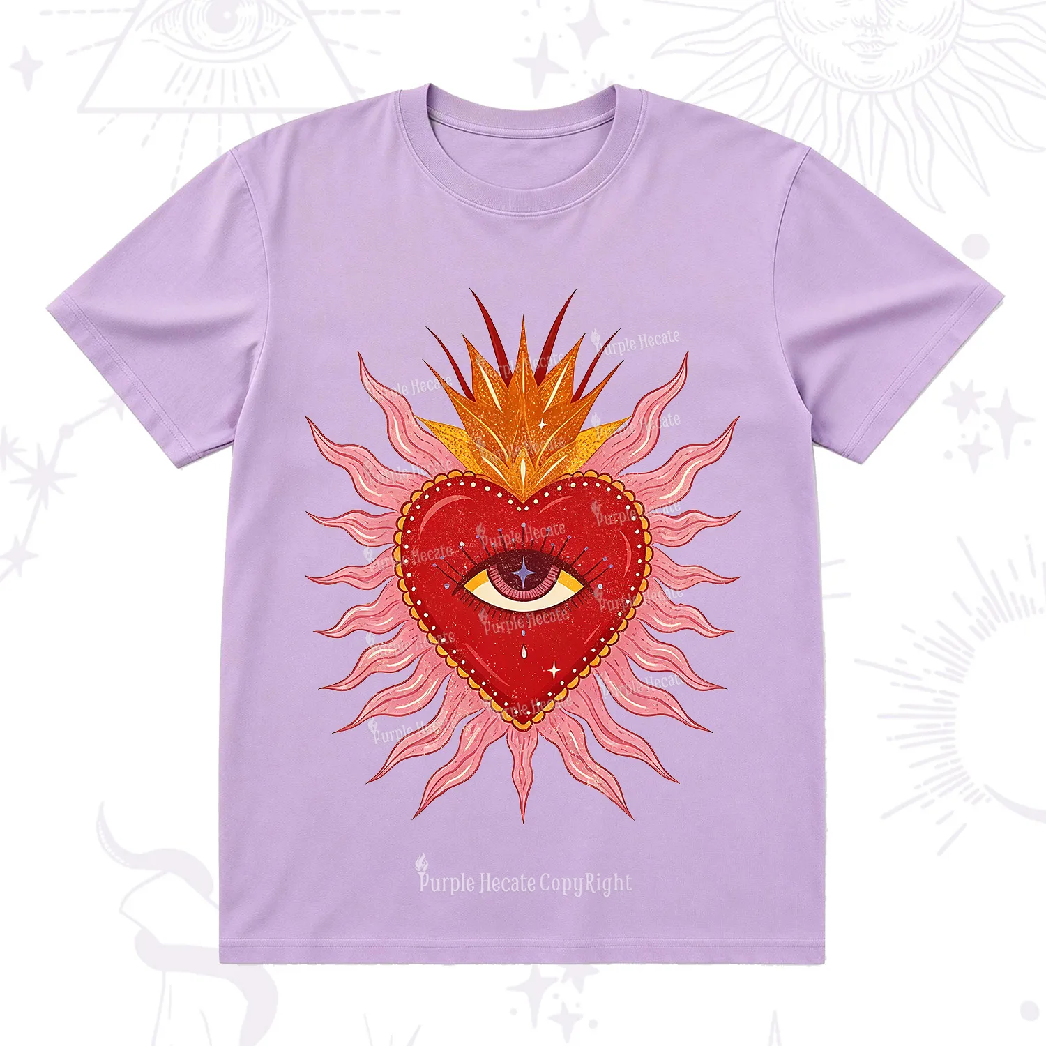 Purplehecate Sacred Flame Heart T-Shirt