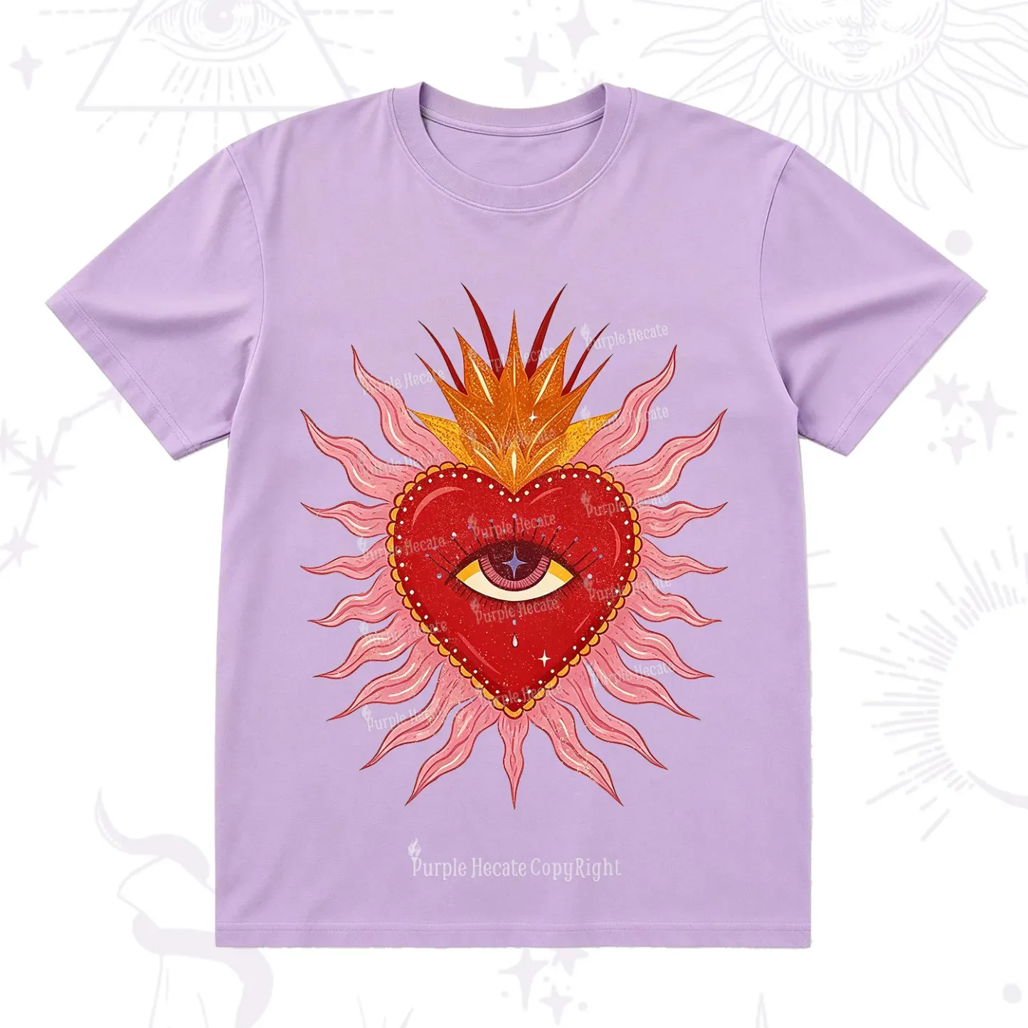 Purplehecate Sacred Flame Heart T-Shirt