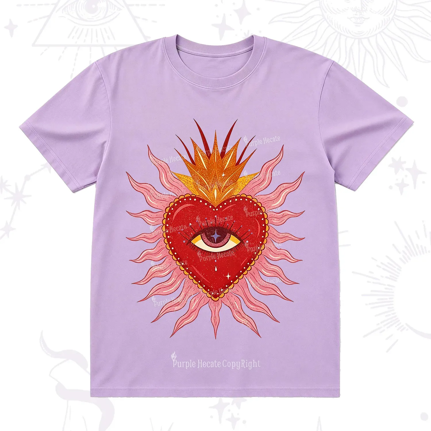 Purplehecate Sacred Flame Heart T-Shirt