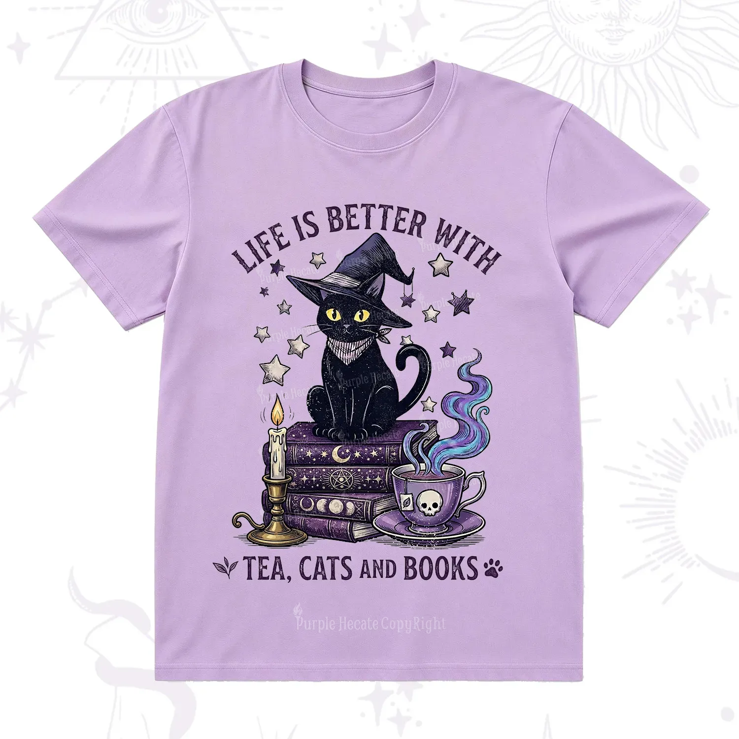 Purplehecate Life Is Better With Cats And Books T-Shirt