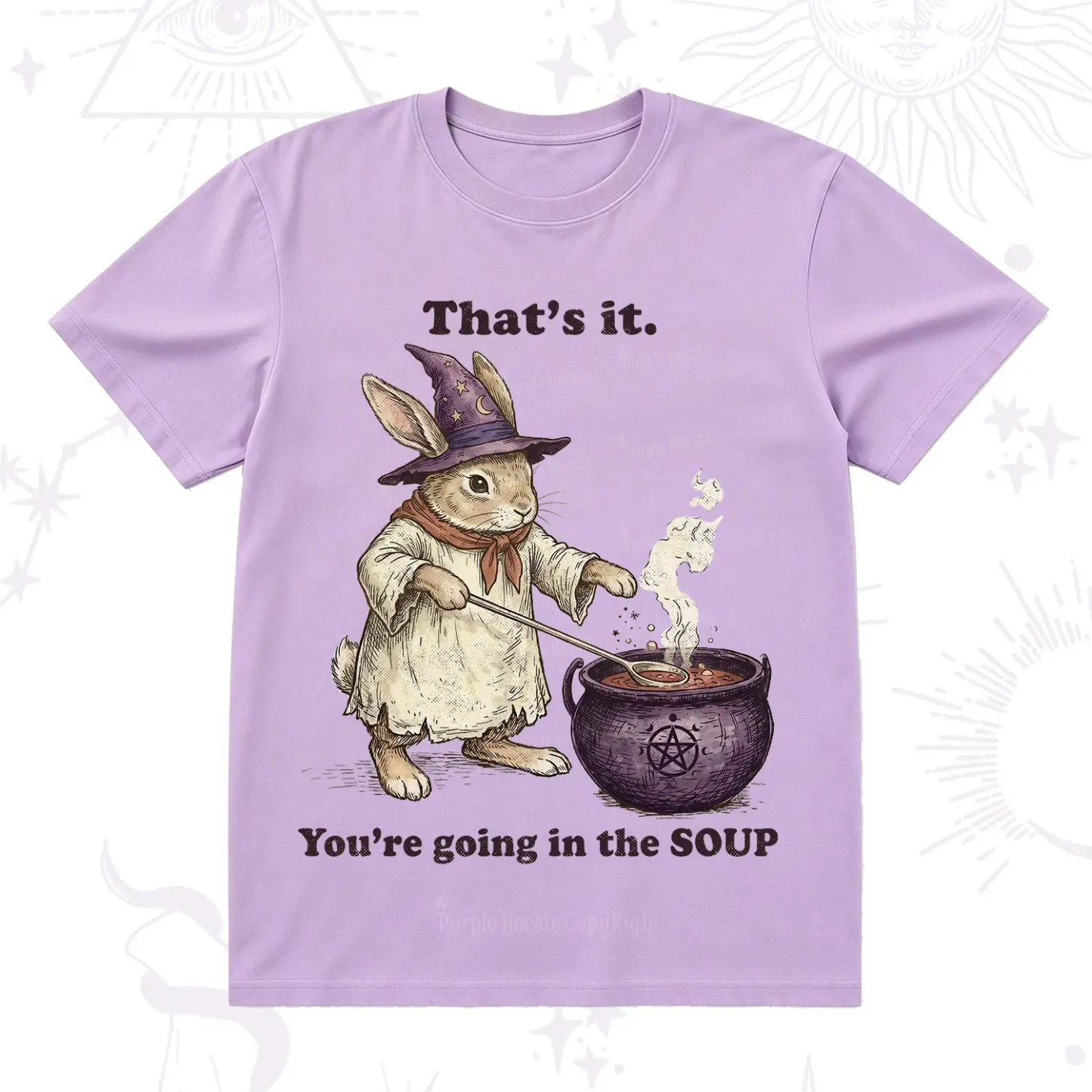 Purplehecate That's It You're Going in the Soup Witch Bunny T-Shirt