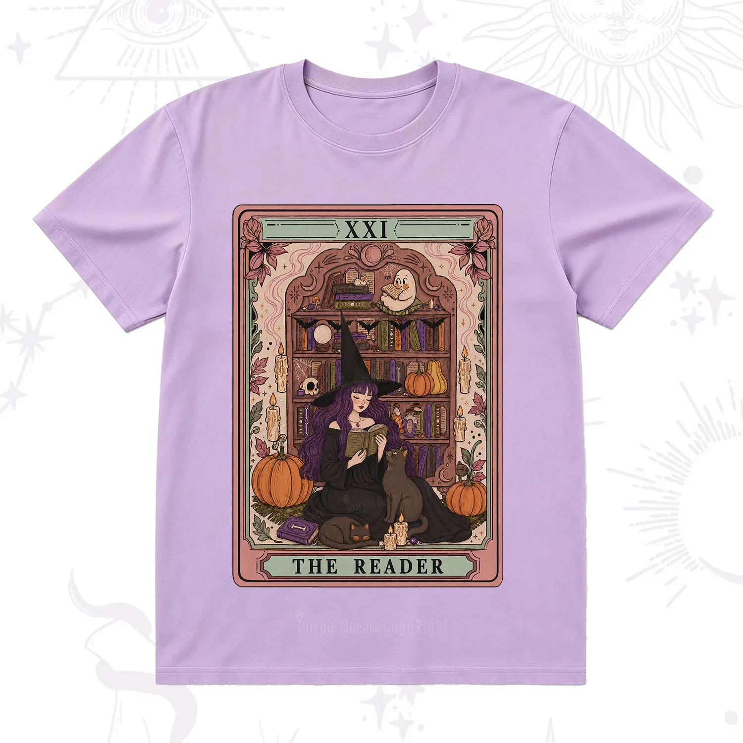 Purplehecate The Reader Tarot Bookish Witch T-Shirt