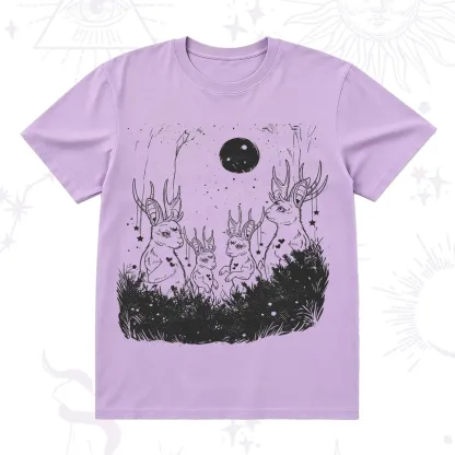 Purplehecate Moonlit Antler Bunny T-Shirt