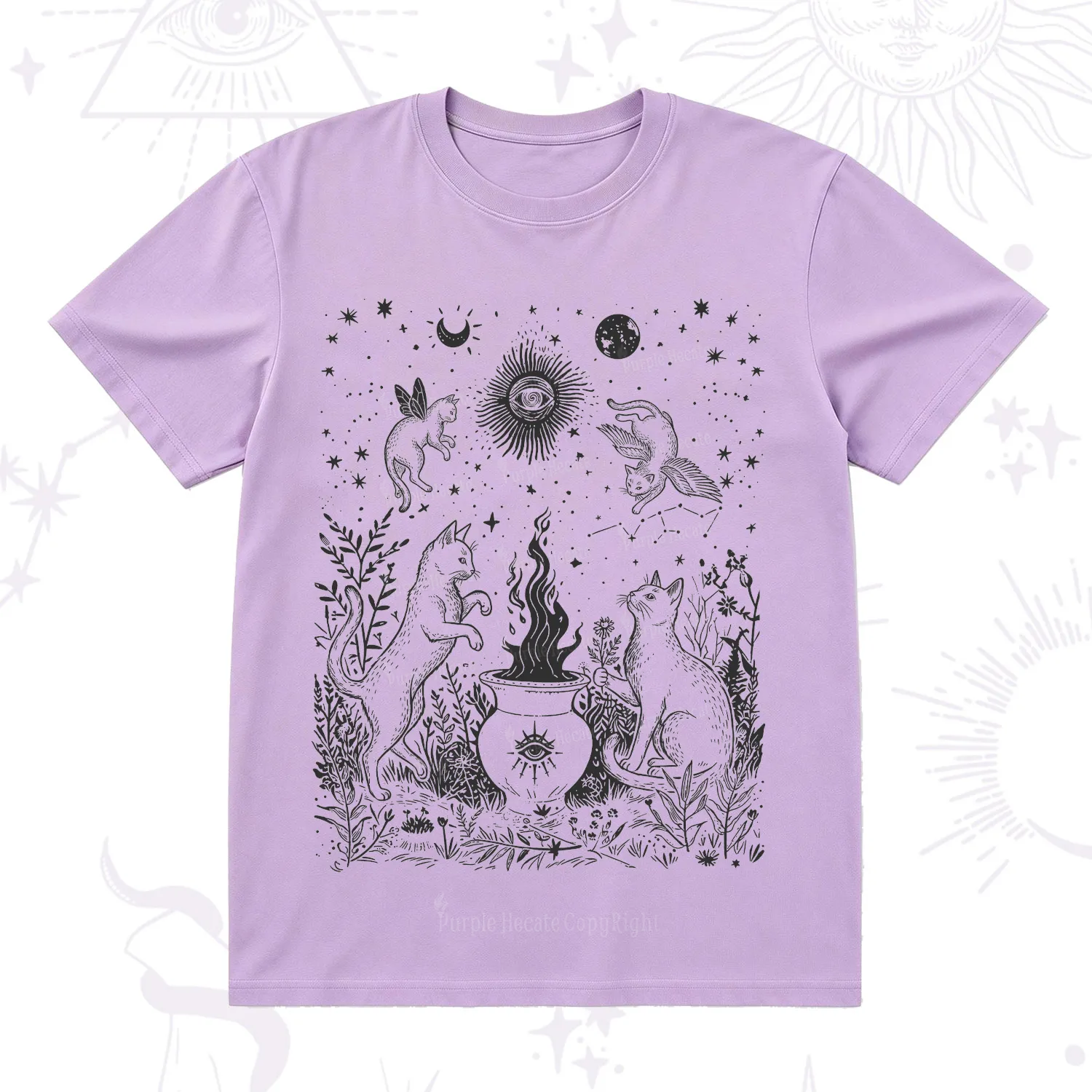 Purplehecate Midnight Meowgic Moon Ritual T-Shirt