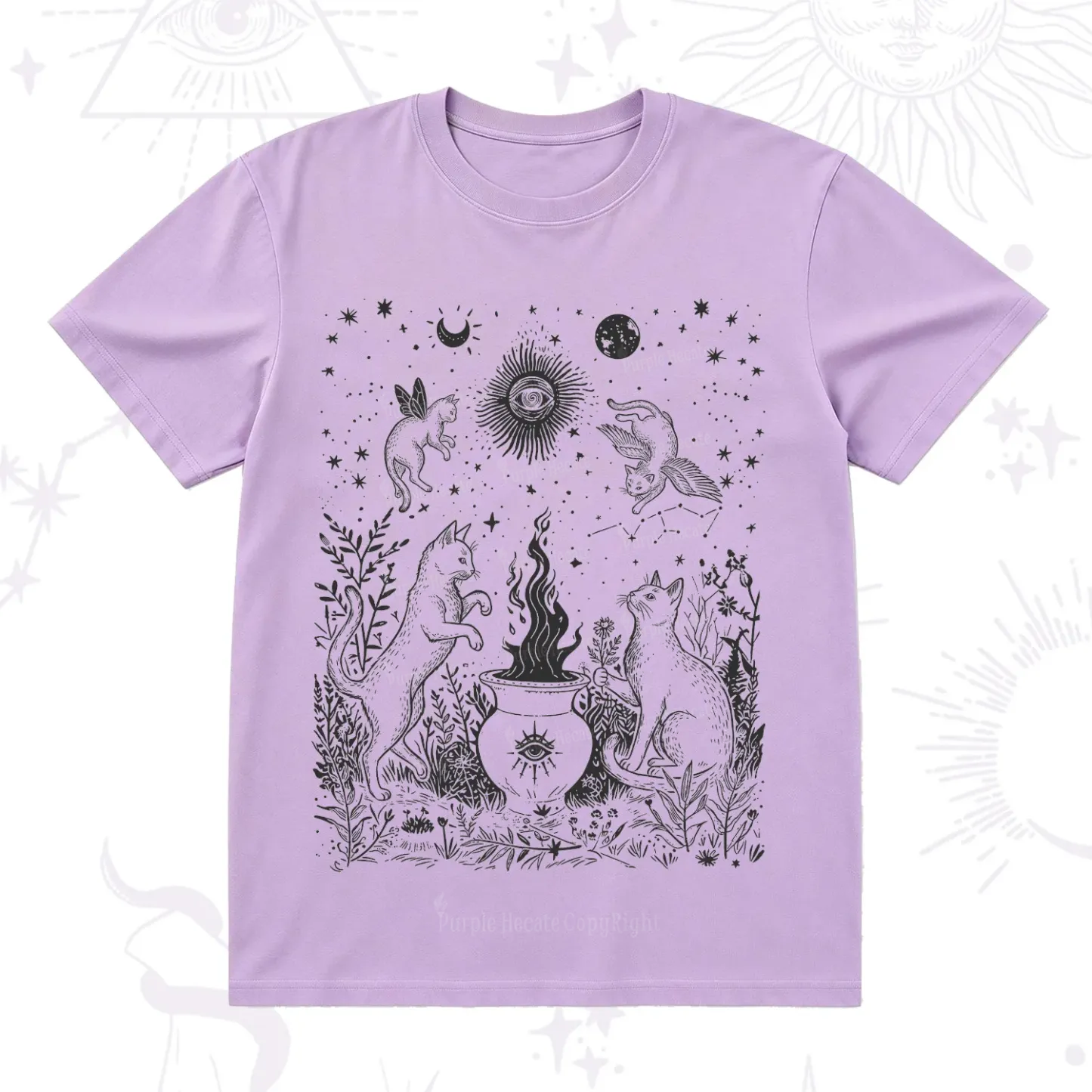 Purplehecate Midnight Meowgic Moon Ritual T-Shirt