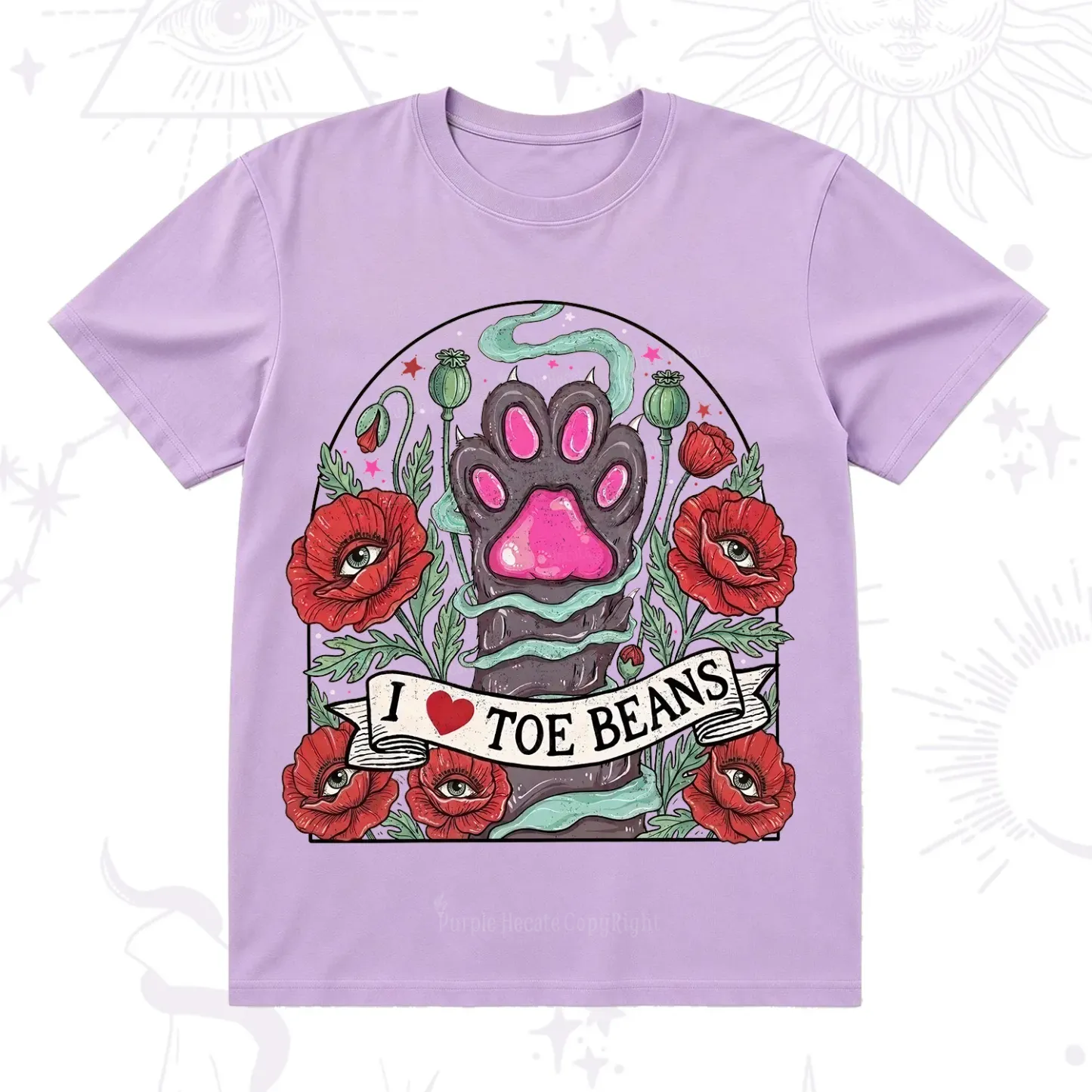 Purplehecate Toe Beans Lover Paw T-Shirt