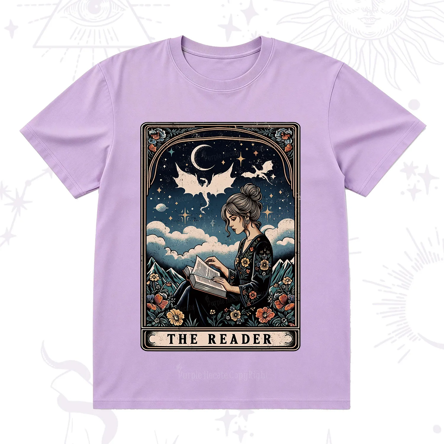 Purplehecate The Reader Tarot Mystic Night T-Shirt