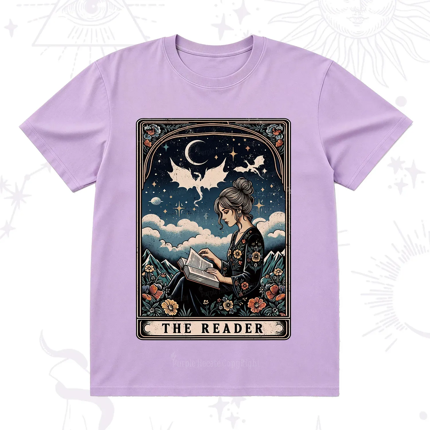 Purplehecate The Reader Tarot Mystic Night T-Shirt