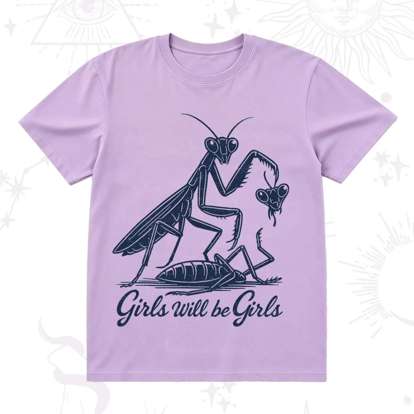 Purplehecate Girls Will Be Girls Praying Mantis T-Shirt