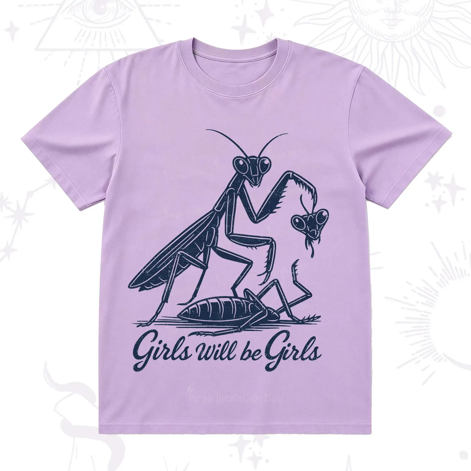Purplehecate Girls Will Be Girls Praying Mantis T-Shirt