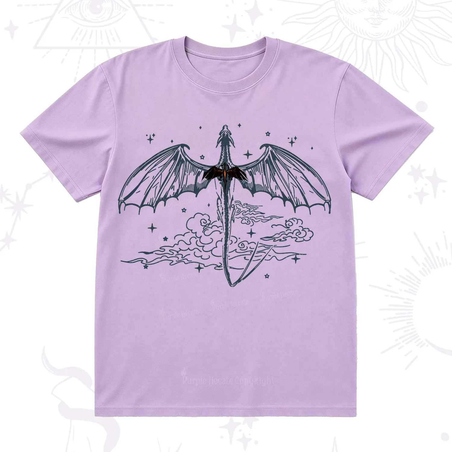 Purplehecate Dragon Rider Celestial Sword T-Shirt