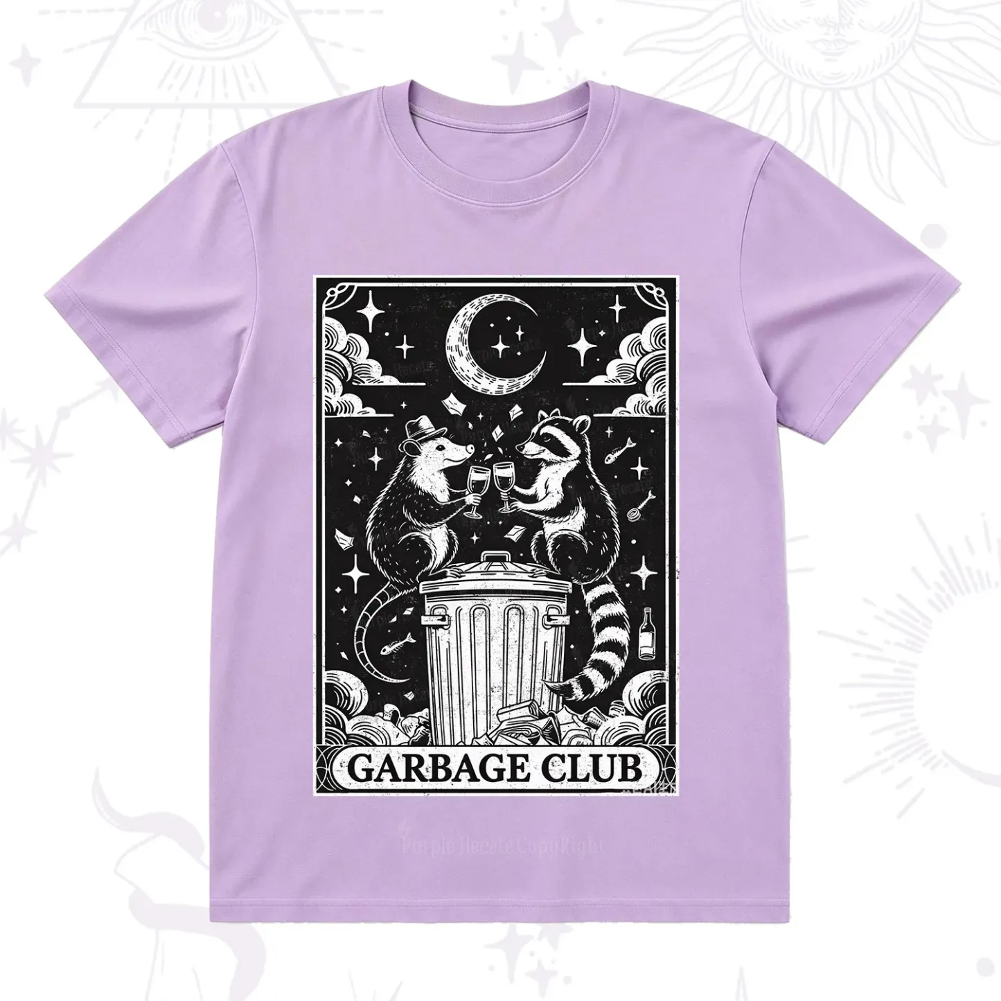Purplehecate The Garbage Club Tarot Raccoon Party T-Shirt