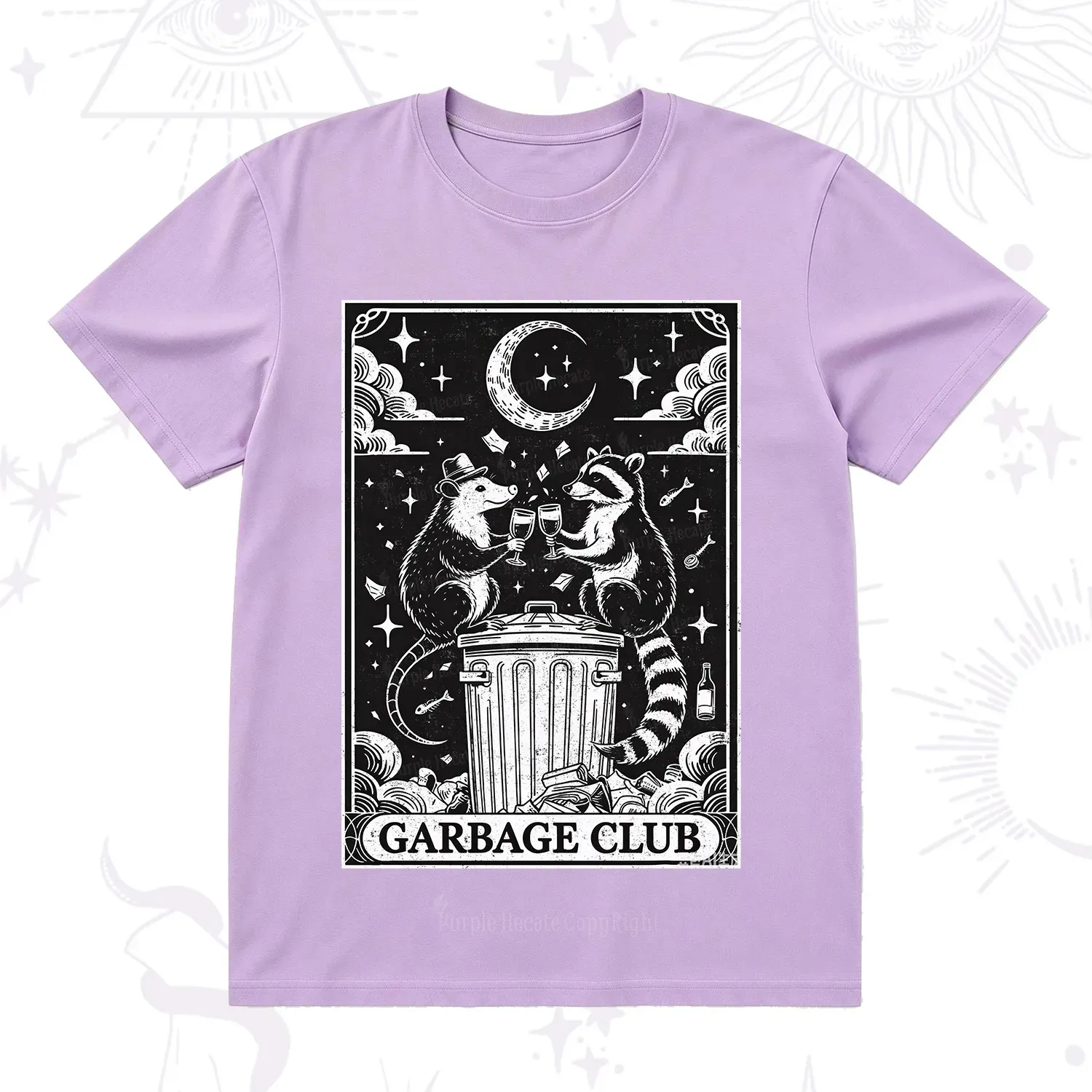 Purplehecate The Garbage Club Tarot Raccoon Party T-Shirt