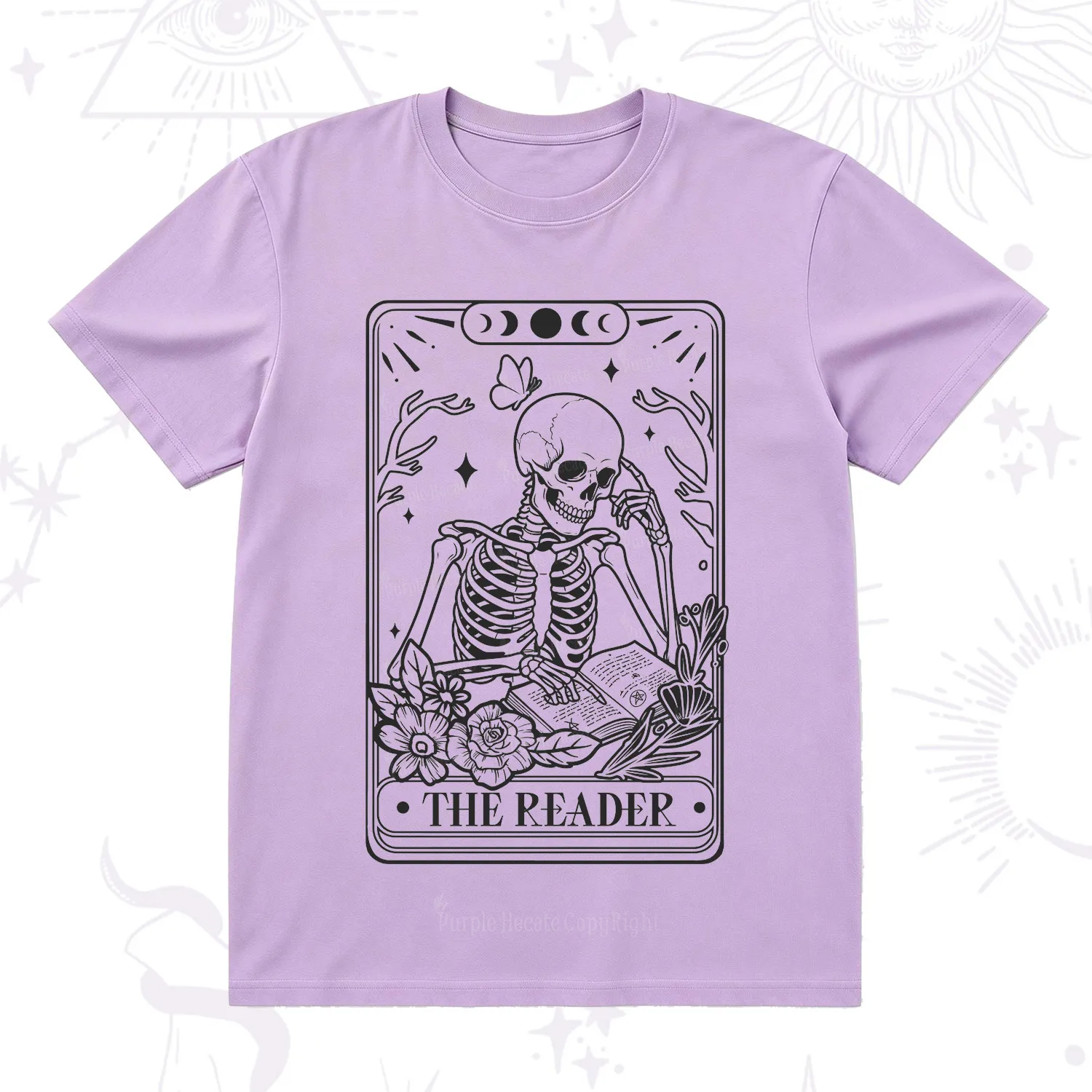 Purplehecate The Reader Tarot Skeleton T-Shirt