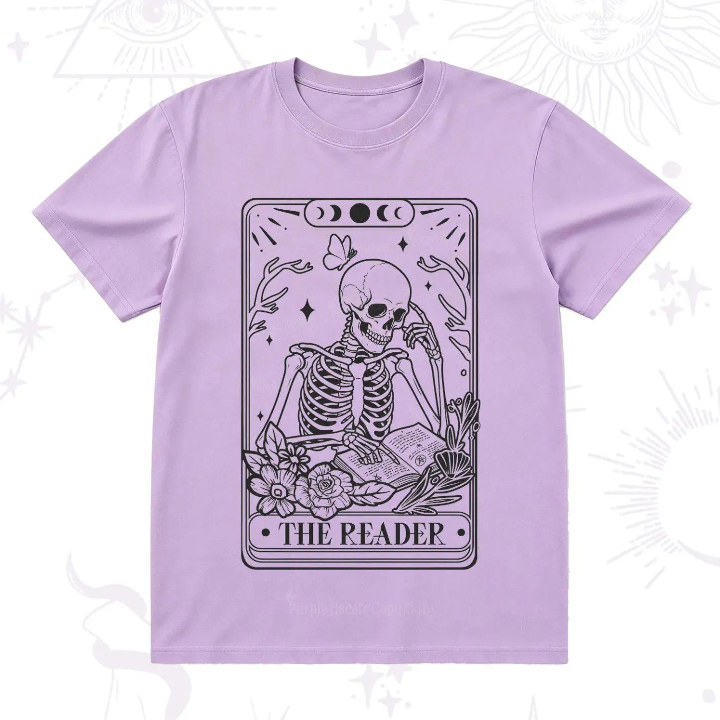 Purplehecate The Reader Tarot Skeleton T-Shirt
